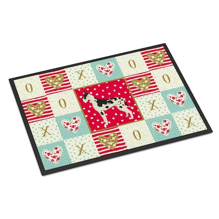 Carolines Treasures 18 x 27 in. Great Dane Love Indoor or Outdoor Mat CK5932MAT
